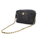 Sac à bandoulière Lou Caméra en cuir lisse d'agneau vintage noir - Chanel