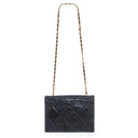 Sac à bandoulière Coco mark matelassé en cuir lisse noir - Chanel