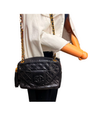 Sac à bandoulière Lou Caméra en cuir lisse d'agneau vintage noir - Chanel