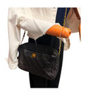 Sac à bandoulière Lou Caméra en cuir lisse d'agneau vintage noir - Chanel