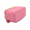 Sac à bandoulière Vanity en cuir lisse rose - Chanel