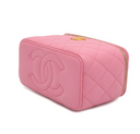 Sac à bandoulière Vanity en cuir lisse rose - Chanel