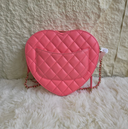 Sac à bandoulière en forme de coeur en cuir lisse rose - Chanel