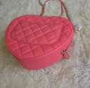 Sac à bandoulière en forme de coeur en cuir lisse rose - Chanel