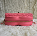 Sac à bandoulière en forme de coeur en cuir lisse rose - Chanel