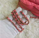 Sac à bandoulière en forme de coeur en cuir lisse rose - Chanel