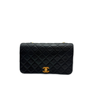 Sac mademoiselle à bandoulière en cuir lisse noir - Chanel