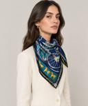 Carré 90 Coupe De Gala Bleu Marine en Wash - Hermès