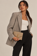 Enveloppe Pochette en cuir grainé beige - Saint-Laurent