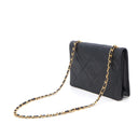 Sac à bandoulière Coco mark matelassé en cuir lisse noir - Chanel