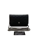Sac à bandoulière Wallet-On-Chain en cuir caviar noir - Chanel