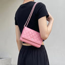 Sac à bandoulière Wallet-On-Chain en cuir lisse rose - Chanel