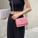 Sac à bandoulière Wallet-On-Chain en cuir lisse rose - Chanel