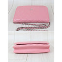 Sac à bandoulière Wallet-On-Chain en cuir lisse rose - Chanel