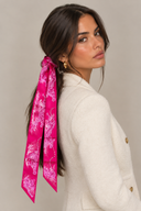 Maxi Twilly Slim Guepards en soie rose et fuschia - Hermès