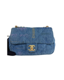 Sac à bandoulière Mood Mini Rectangulaire en denim bleu - Chanel