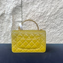 Sac à bandoulière Wallet On Chain en cuir lisse vert olive - Chanel