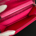 Sac à bandoulière Wallet On Chain en cuir verni rose - Chanel