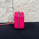 Sac à bandoulière Camera CC en cuir lisse rose - Chanel