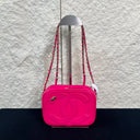 Sac à bandoulière Camera CC en cuir lisse rose - Chanel