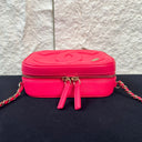 Sac à bandoulière Camera CC en cuir lisse rose - Chanel