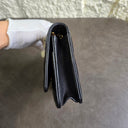 Sac à bandoulière Wallet On Chain en cuir lisse noir - Chanel