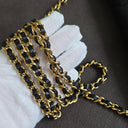 Sac à bandoulière Wallet On Chain en cuir lisse noir - Chanel