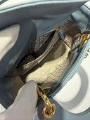 Sac à bandoulière Mini Lady Dior en cuir lisse bleu ciel - Christian Dior