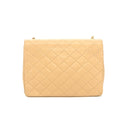 Sac à bandoulière Envelope en cuir lisse beige - Chanel