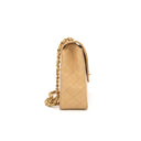 Sac à bandoulière Envelope en cuir lisse beige - Chanel