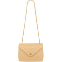Sac à bandoulière Envelope en cuir lisse beige - Chanel