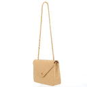 Sac à bandoulière Envelope en cuir lisse beige - Chanel
