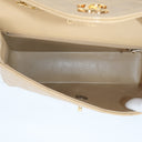 Sac à bandoulière Envelope en cuir lisse beige - Chanel