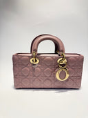 Sac à bandoulière Lady D-Joy en cuir lisse rose - Christian Dior