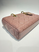 Sac à bandoulière Lady D-Joy en cuir lisse rose - Christian Dior