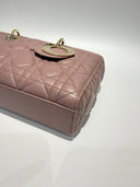 Sac à bandoulière Lady D-Joy en cuir lisse rose - Christian Dior