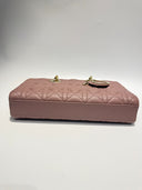 Sac à bandoulière Lady D-Joy en cuir lisse rose - Christian Dior
