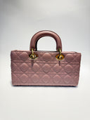 Sac à bandoulière Lady D-Joy en cuir lisse rose - Christian Dior
