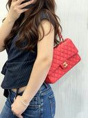 Sac à bandoulière Timeless 11.12 en cuir lisse rouge - Chanel