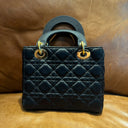 Sac à bandoulière Lady Dior Small en satin noir - Christian Dior