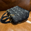 Sac à bandoulière Lady Dior Small en satin noir - Christian Dior