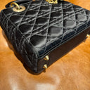 Sac à bandoulière Lady Dior Small en satin noir - Christian Dior