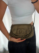 Sac à bandoulière Wallet On Chain en cuir doré - Chanel