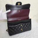 Sac à bandoulière Jumbo en cuir lisse noir - Chanel