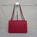 Sac à bandoulière Jumbo en cuir caviar rouge - Chanel