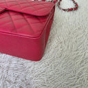 Sac à bandoulière Jumbo en cuir caviar rouge - Chanel