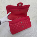 Sac à bandoulière Jumbo en cuir caviar rouge - Chanel