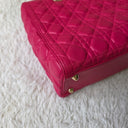 Sac à bandoulière Lady Dior Large en cuir lisse rose - Christian Dior