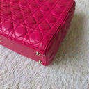 Sac à bandoulière Lady Dior Large en cuir lisse rose - Christian Dior