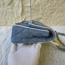 Sac à bandoulière Timeless 25CM en denim tressé bleu - Chanel